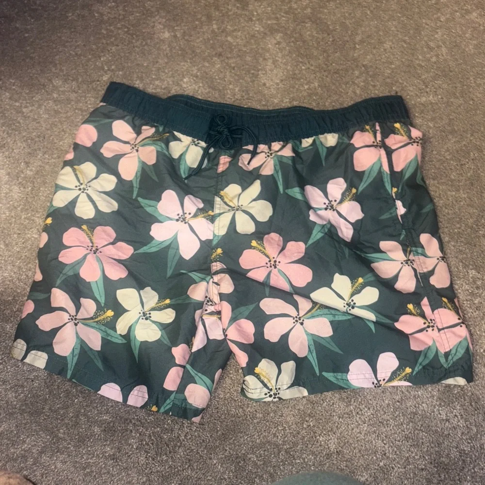 MAD Engine Floral Swim Trunks - Pink and Green